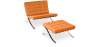 Buy City Armchair with Matching Ottoman - Faux Leather Orange 13183 with a guarantee