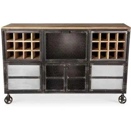 Buy Wine Cabinet with Wheels - Industrial Design - Davo Steel 58585 - in the EU 