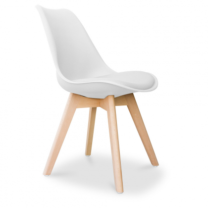 Buy Brielle Scandinavian design Chair with cushion  White 58293 - in the EU 