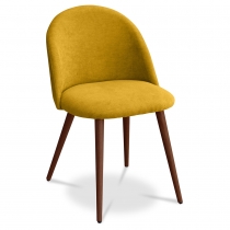 Buy Dining Chair - Upholstered in Fabric - Scandinavian Style -Bennett Yellow 58982 home delivery 