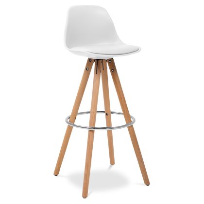 Buy Muriel Scandinavian design Bar stool with cushion - Wood Black 59279 - in the EU 