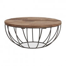 Buy Lisi industrial round coffee table - Wood and metal Natural wood 59283 - prices 