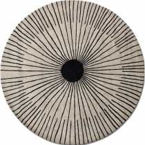 Buy Round Design Rug - Wool - Liris Beige / Black 21716 at MyFaktory 