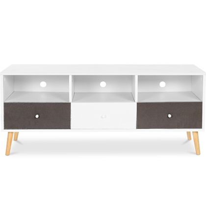 Buy Wooden TV Stand - Scandinavian Design -Quenby  Grey 59654 home delivery 
