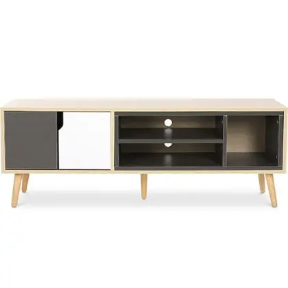 Buy Wooden TV Stand - Scandinavian Design - Freya  Grey 59659 - prices 