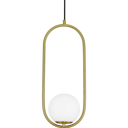 Buy Lucille Hanging Lamp - Metal and Glass Gold 59624 with a guarantee 