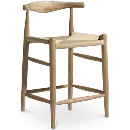 Buy Rope Design Bar Stool Boho Bali - 65cm - Wood Natural wood 59882 with a guarantee 