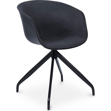 Buy Design Black Padded Office Chair with Armrests Dark grey 59890 in the Europe 
