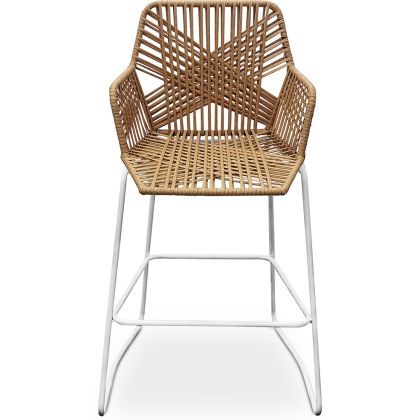 Buy Bar Stool Design Boho Bali Rattan Synthetic 75cm - Zane Natural wood 60005 with a guarantee 