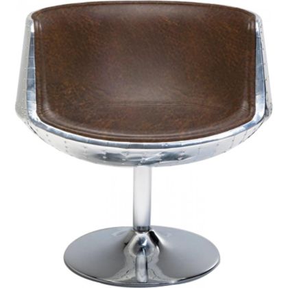 Buy Aviator Brandy chair - Aged effect microfiber imitation leather Brown 26716 - in the EU 