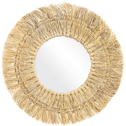 Buy Wall Mirror - Boho Bali Round Design (60 cm) - Qui Natural wood 60056 at MyFaktory 
