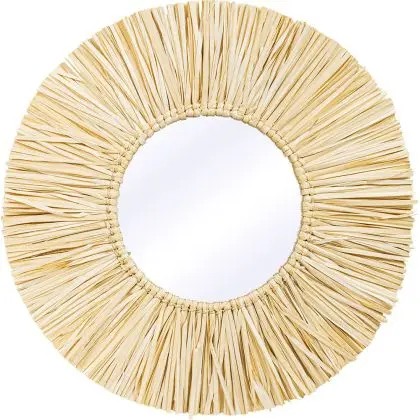 Buy Wall Mirror - Boho Bali Round Design (60 cm) - Gaui Natural wood 60057 in the Europe 
