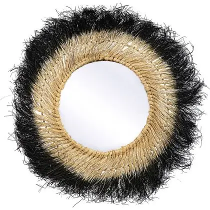 Buy Wall Mirror - Boho Bali Round Design (60 cm) - Melu Natural wood 60059 - in the EU 