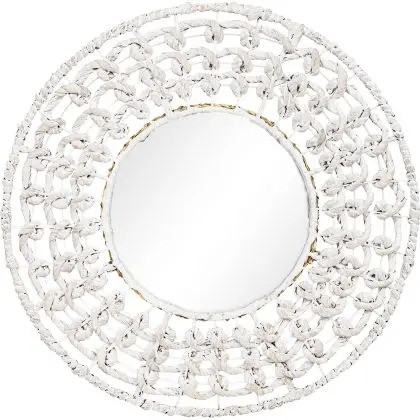 Buy Wall Mirror - Boho Bali Round Design (60 cm) - Chiua White 60060 at MyFaktory 