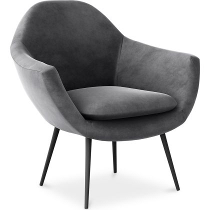 Buy Velvet upholstered armchair - Ora Dark grey 60087 at MyFaktory 