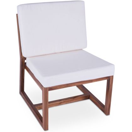 Buy Garden Armchair in Boho Bali Design, Wood and Canvas - Bayen White 60299 at MyFaktory 