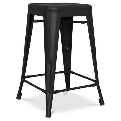 Buy Bistrot Metalix Stool Matte Metal - 60cm - New edition Black 60324 with a guarantee 