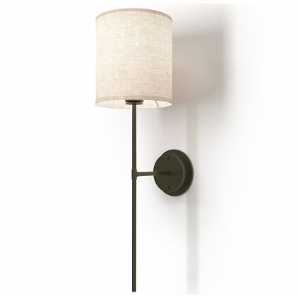 Buy Lamp Wall Light - Black with Fabric Shade - Norman Black 60525 in the Europe 