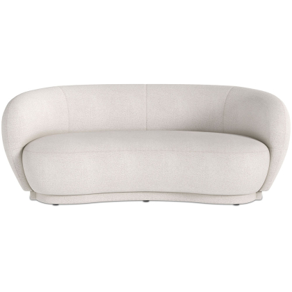 Buy Curved Sofa - 3 Seater - Boucle Fabric - Onda White 60628 home delivery 