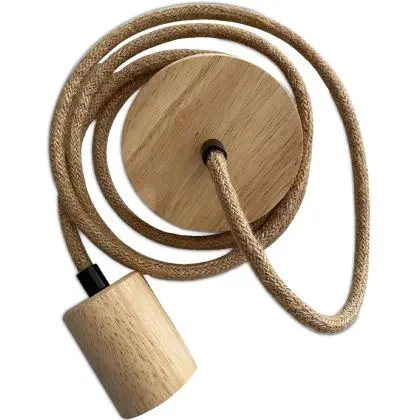 Buy Hanging Lamp Cable in Jute and Wood - 200cm - Lewis Natural 60633 at MyFaktory 