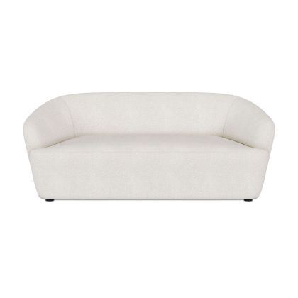 Buy Curved Sofa - 2 Seater - Boucle Fabric - Curva White 60629 with a guarantee 