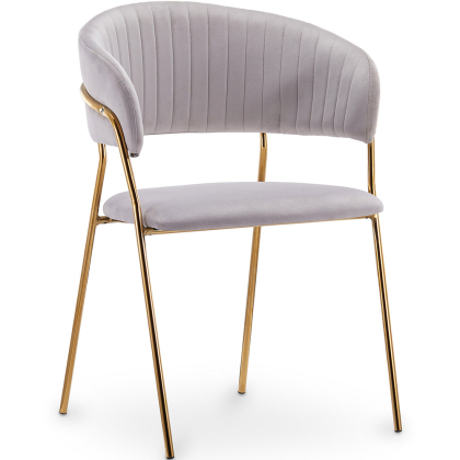 Buy Dining chair - Upholstered in Velvet - Lona Light grey 61147 - in the EU