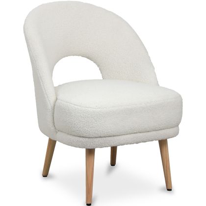 Buy Upholstered Dining Chair in Bouclé - Arka White 61298 in the Europe 