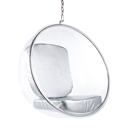 Buy Designer hanging armchair - Faux leather upholstery - Pop Silver 13199 in the Europe 