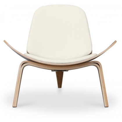 Buy Designer armchair - Scandinavian armchair - Faux leather upholstery - Luna Ivory 16774 at MyFaktory 