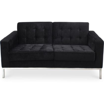 Buy 2 seats Sofa Kanel - Fabric Black 13241 with a guarantee 
