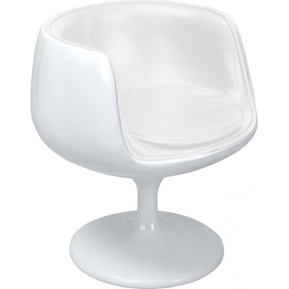 Buy Lounge Chair - White Designer Chair - Upholstered in Leather - Brandy Black 13159 at MyFaktory 