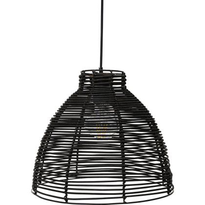 Buy Hanging Lamp Boho Bali Design Natural Rattan - Tui Black 60037 - in the EU