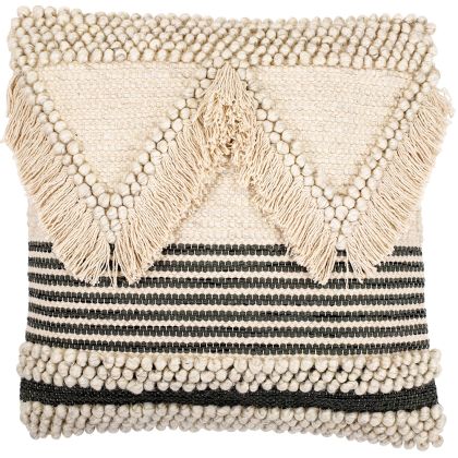 Buy Square Cushion in Boho Bali Style, Cotton & Wool cover + filling - Stara Multicolour 60206 - in the EU