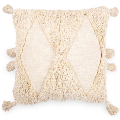 Buy Square Cotton Cushion in Boho Bali Style cover + filling - Laily White 60216 - prices