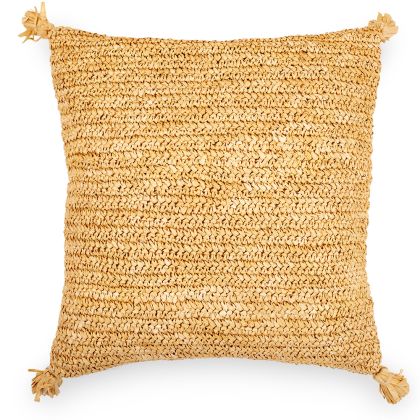 Buy Square Boho Bali Cushion, Raffia cover + filling - Carol Cream 60217 at MyFaktory