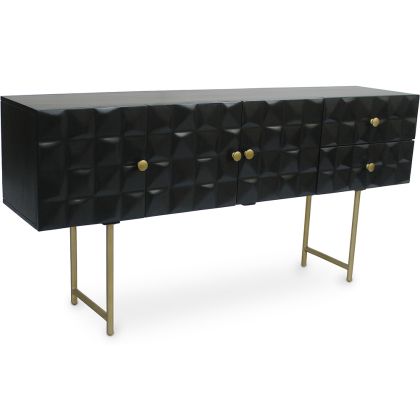 Buy Wooden Console - Vintage Design Sideboard - Black -Fros Black 60375 with a guarantee
