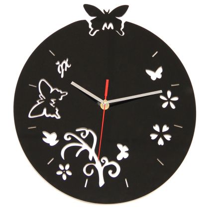 Buy Butterflies and Flowers Wall Clock Unique 54918 - in the EU
