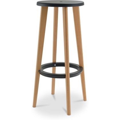 Buy Cesar bar stool 76cm  - Wood Black 58246 at MyFaktory