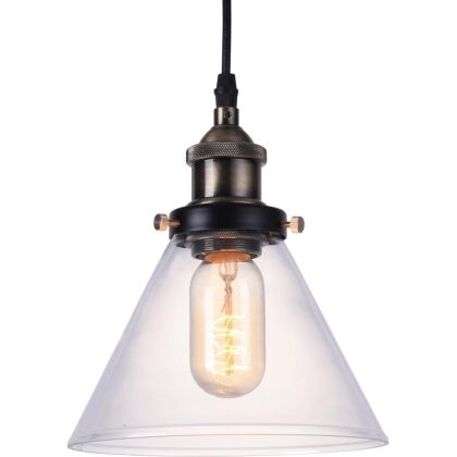 Buy Edison Small Crystal Lampshade Pendant Lamp - Carbon Steel Bronze 50874 with a guarantee