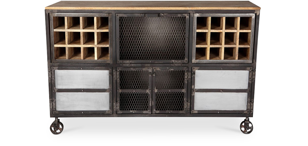 Buy Wine Cabinet with Wheels - Industrial Design - Davo Steel 58585 - prices