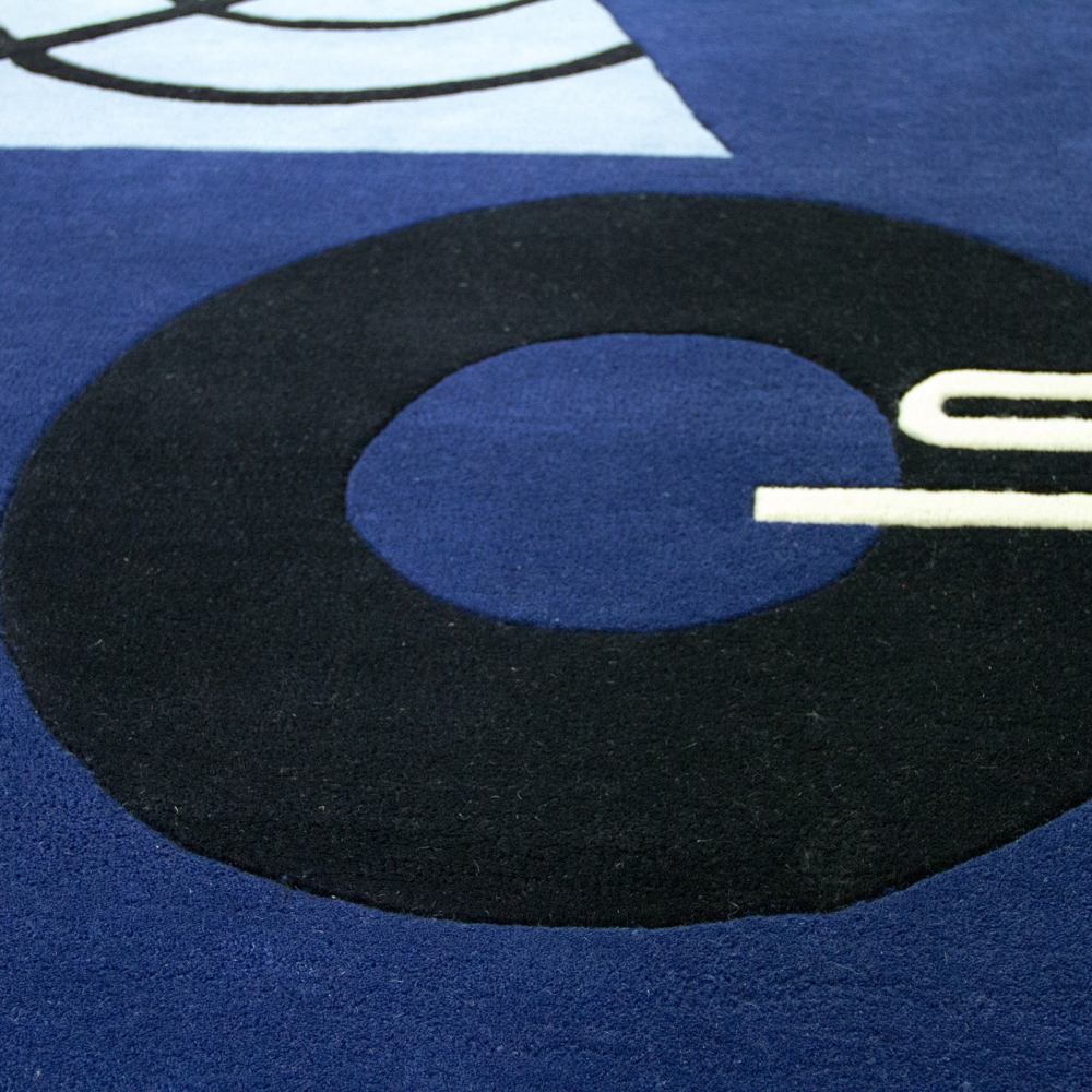 Buy Designer Wool Rug - Blue Marine Blue 38768 in the Europe