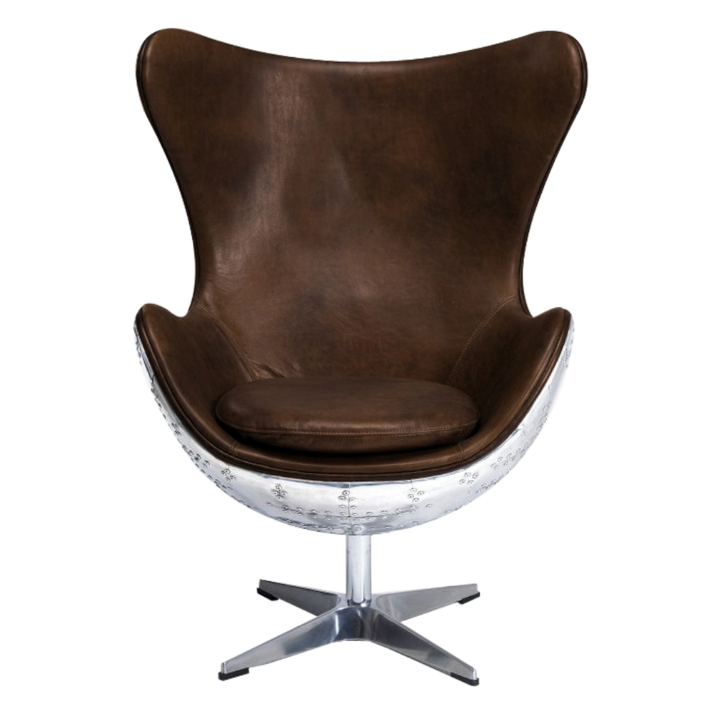 Buy Bold Chair Aviator Armchair - Microfiber Aged Leather Effect Brown 25627 - prices