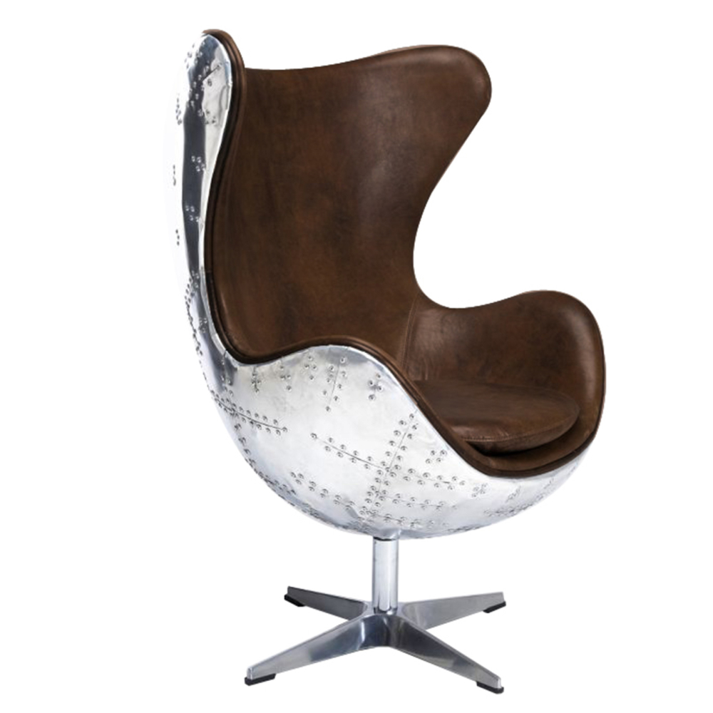 Buy Bold Chair Aviator Armchair - Microfiber Aged Leather Effect Brown 25627 - in the EU