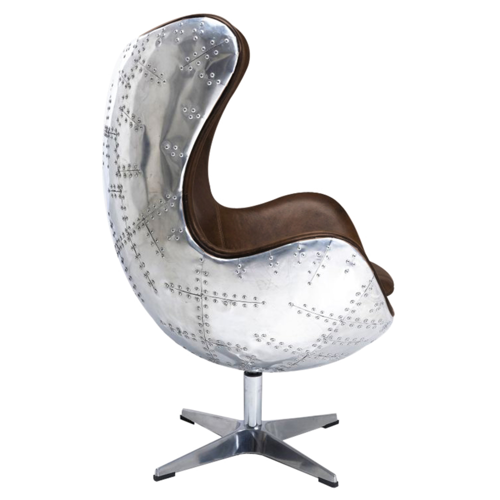 Buy Bold Chair Aviator Armchair - Microfiber Aged Leather Effect Brown 25627 at MyFaktory