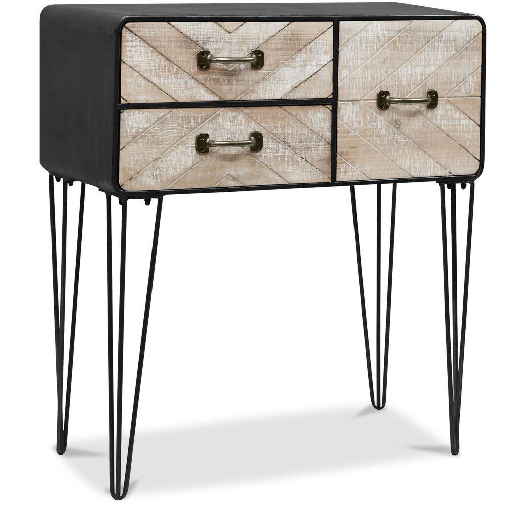 Buy Metal Sideboard - Industrial Design - 3 Drawers - Carson Natural wood 58863 - prices