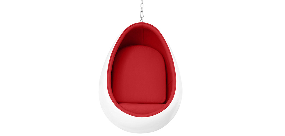Buy Suspension Ele Chair Style - White Exterior - Fabric Red 16504 - in the EU