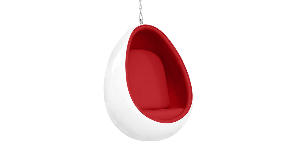 Buy Suspension Ele Chair Style - White Exterior - Fabric Red 16504 - prices