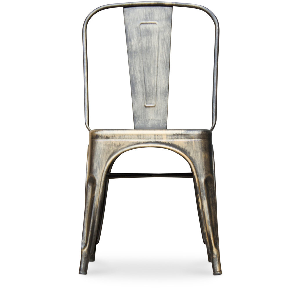 Buy Dining chair Bistrot Metalix Industrial Square Metal - New Edition Metallic bronze 32871 - prices