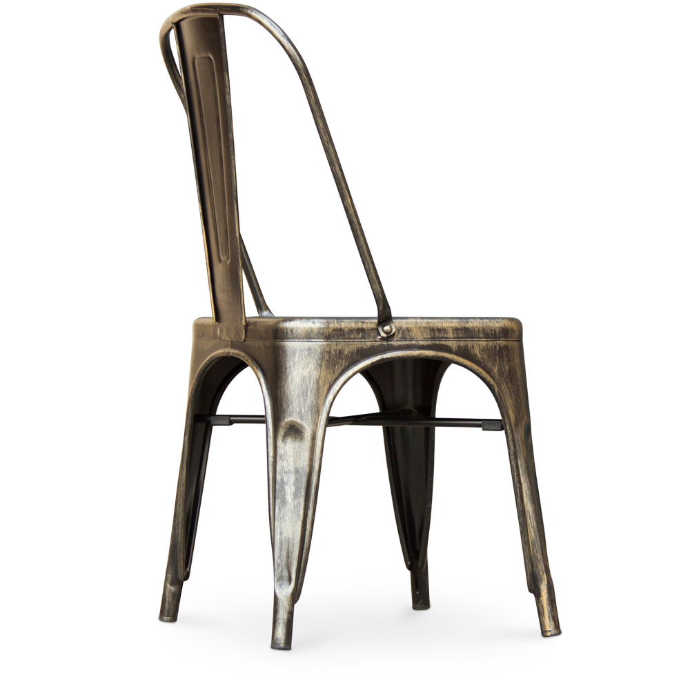 Buy Dining chair Bistrot Metalix Industrial Square Metal - New Edition Metallic bronze 32871 with a guarantee