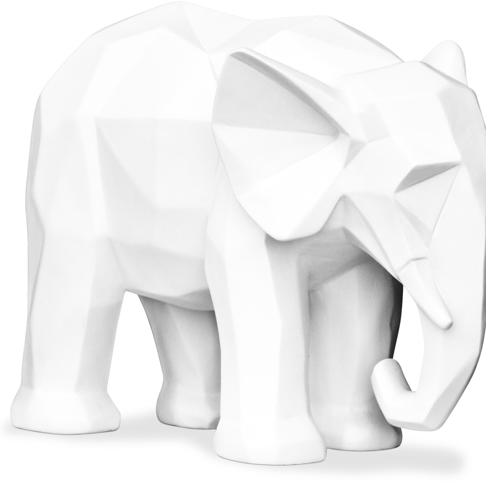 Buy Decorative Elephant Figure - Matte White - Fanto White 59009 - prices